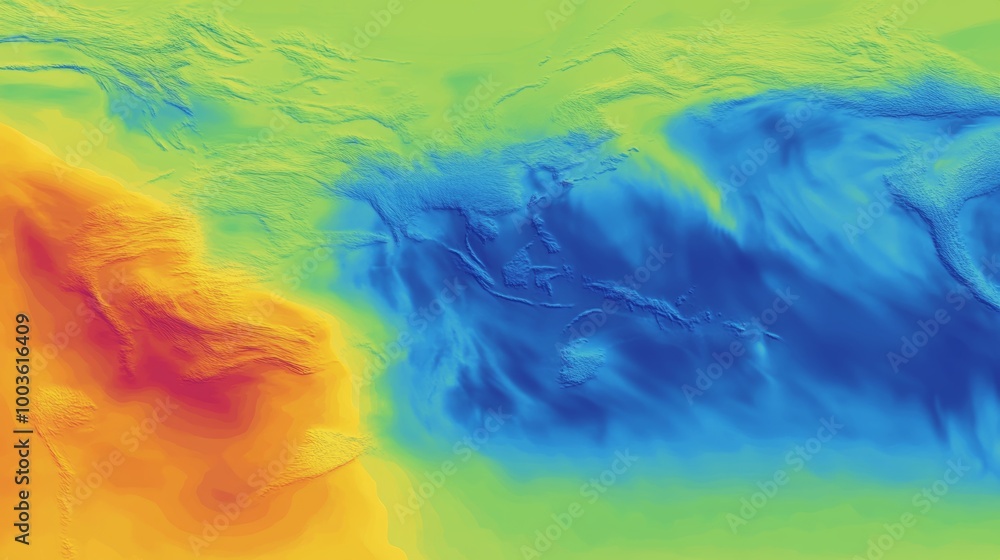 Fototapete generic thermal infrared heat allocation map 278, showcasing computer-generated data visualization f