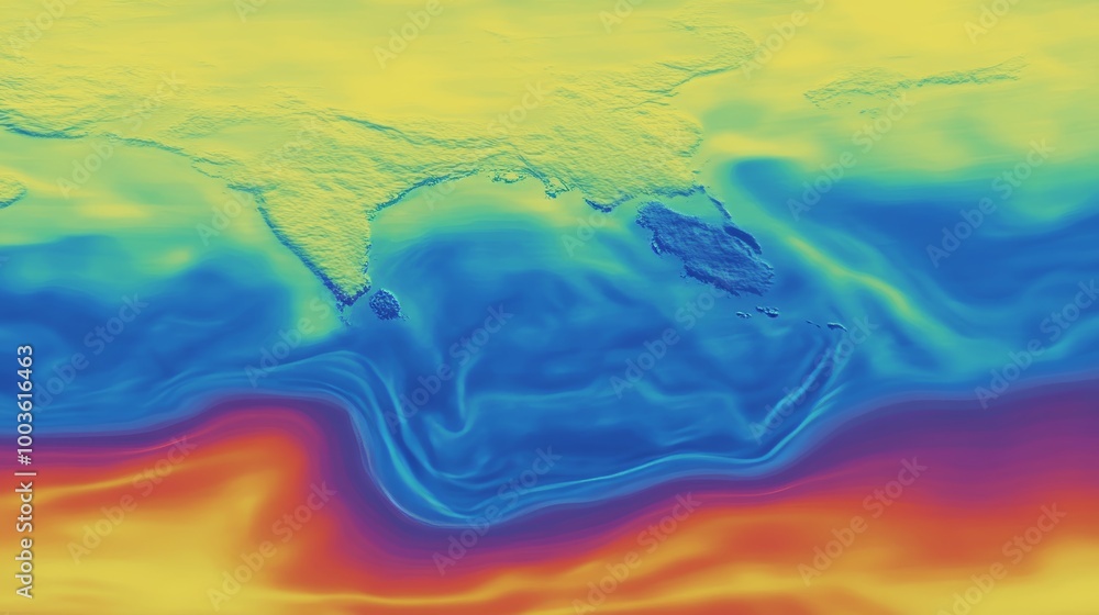 Fototapete generic thermal infrared heat allocation map 278, showcasing computer-generated data visualization f
