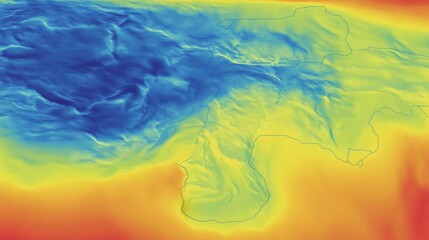 Generic thermal infrared heat allocation map 278, showcasing computer-generated data visualization for thermal analysis and environmental monitoring in various applications
