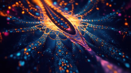 Fototapeta premium A mesmerizing holographic 3D shape with intricate geometric patterns and vibrant, shifting