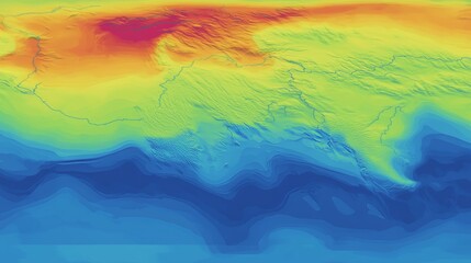 Generic thermal infrared heat allocation map 278, showcasing computer-generated data visualization for thermal analysis and environmental monitoring in various applications
