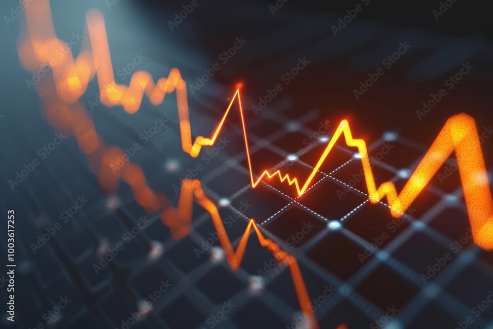 Canvas Prints Realistic image of a business graph showing growth.