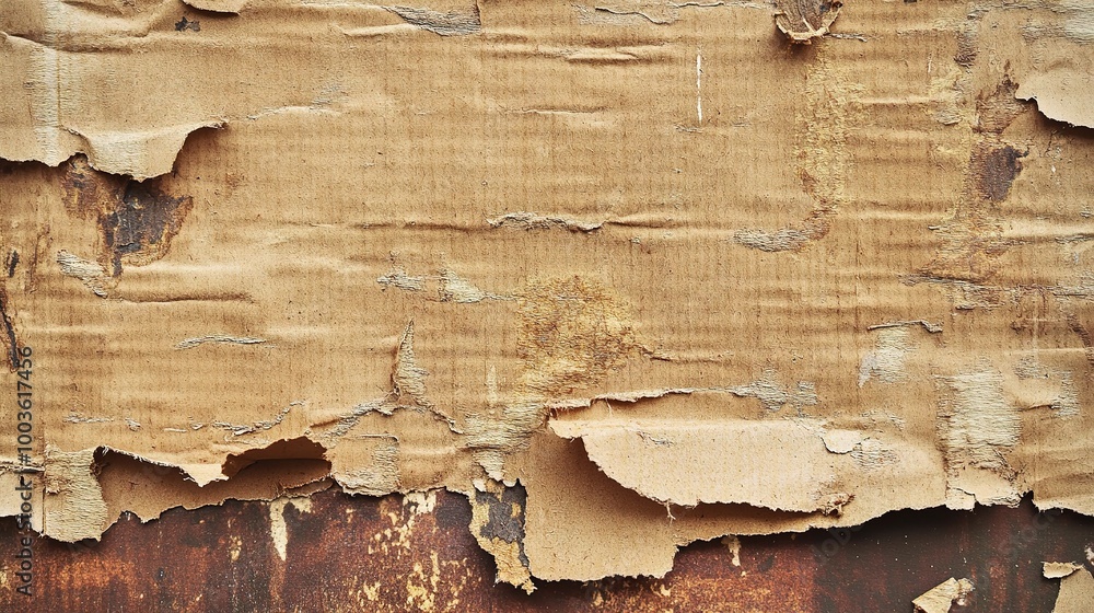 Poster Rustic Textured Wall with Peeling Layer