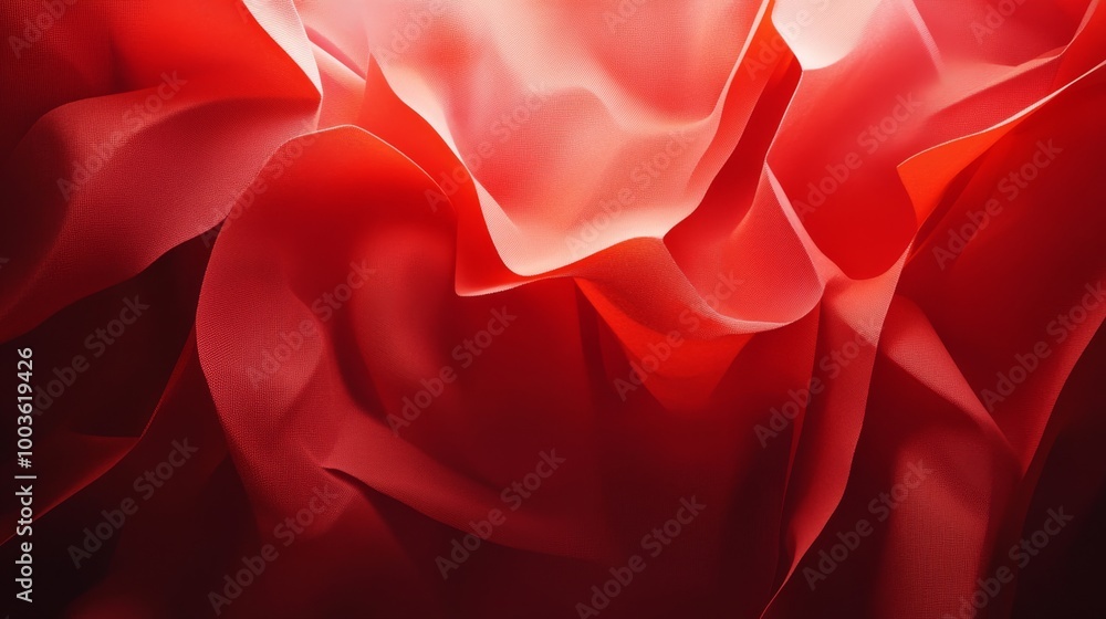 Poster overlapping red translucent layers with varying opacities creating depth and visual interest on a re