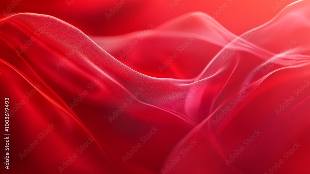 Poster overlapping red translucent layers with varying opacities creating depth and visual interest on a re