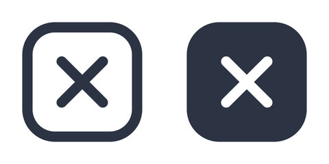 Obraz premium Times Symbol or Cross Mark simple icons set designed in filled, outline, line and stroke style