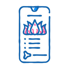 phone application for meditation doodle icon sketch vector. phone application for meditation sign. isolated symbol illustration