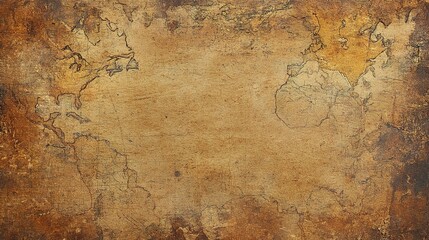 Vintage World Map with Rustic Texture Background