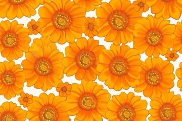 Transparent PNG pattern featuring marigold flowers, perfect for Diwali festival backgrounds.