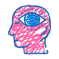 third eye doodle icon sketch vector. third eye sign. isolated symbol illustration