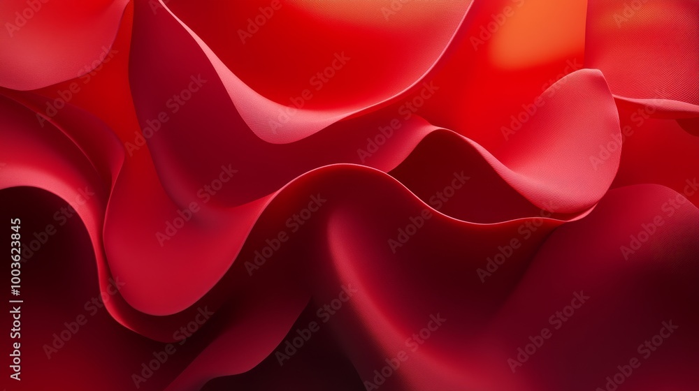 Poster smooth red gradients flowing from bright to deep red, interspersed with abstract, soft-edged forms