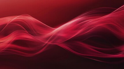 Obraz premium Soft, flowing red lines merging with a dark red background, giving a sense of elegance and sophistication