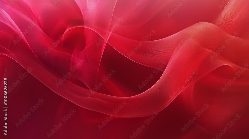 Poster soft red gradients and abstract forms blending together on a deep red background, creating a harmoni