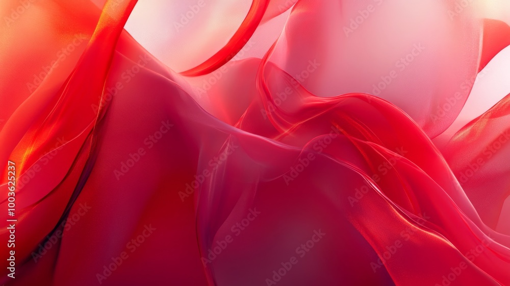 Poster soft red gradients and abstract shapes blending together to form a harmonious and fluid visual effec