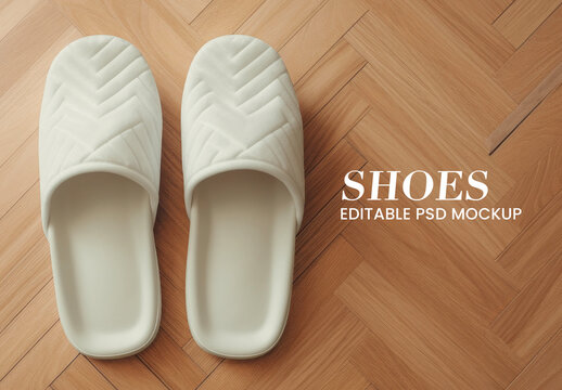 Apparel Slippers Flatlay Mockup With Generative AI