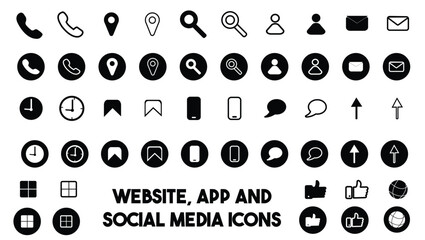 Website, app, and social media icons 