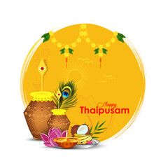 Vector illustration concept of Happy Thaipusam or Thaipoosam greeting with celebrating