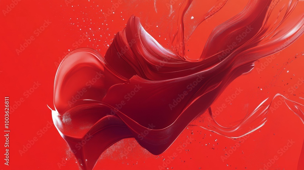 Poster subtle red gradients with abstract forms and shapes creating depth and dimension against a red backg