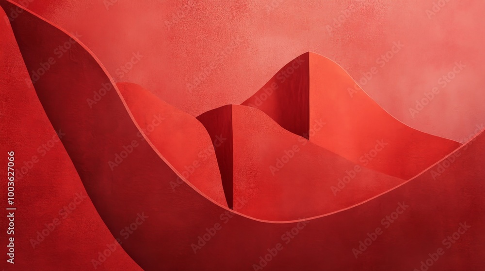 Poster subtle red shapes and textures blending into a seamless red gradient, evoking a sense of calm and el