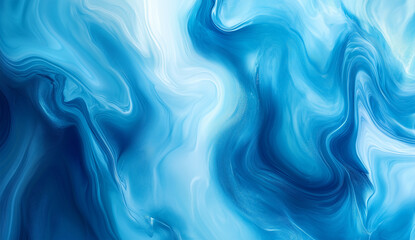 Obraz premium Abstract Blue and White Fluid Marble Texture – Smooth Swirls and Vibrant Liquid Flow Patterns for Modern Art Backgrounds