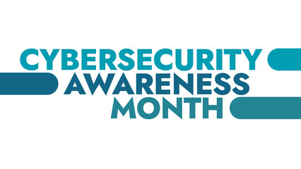 Cybersecurity Awareness Month colorful text typography on white or black background banner illustration great for wishing and celebrating Happy Cybersecurity Awareness Month in October