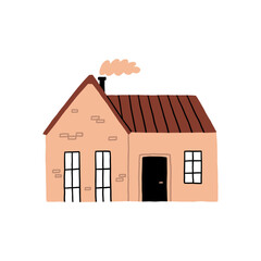 Simple Hand-Drawn Illustration of a Cozy House