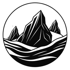 glacier surrounded by soft snow dunes with wind