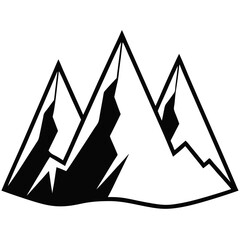 minimalist glacier mountain peaks with frosted sno
