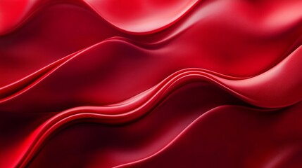 Obraz premium Vibrant red waves and curves with a smooth transition to a dark red background, creating a sense of depth
