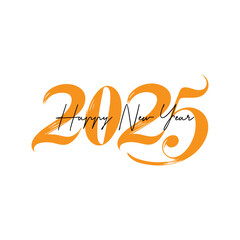 Obraz premium Happy New Year 2025 text design. 