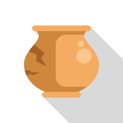 Old broken clay pot with cracks, showing age and damage, could be an archeological find or from ancient history