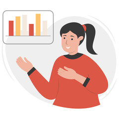 Business Marketing Illustration. Isolated Vector Character in Flat Cartoon Design