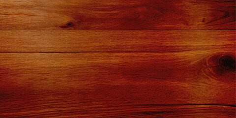 Naklejka premium A close up of high gloss lacquered wood paneling with a deep rich brown color the reflective surf.deep brow wood planks with natural texture, wooden retro background, light wooden background, table 