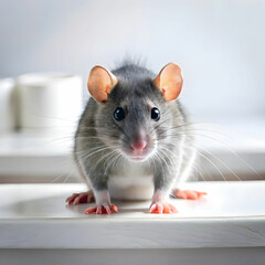Fototapeta premium Funny rat isolated on white background.