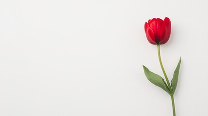 Obraz premium Tulip on solid white background, single object