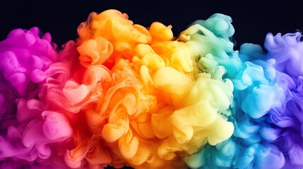 Fototapeta premium Bright colored clouds, vibrant sky, abstract atmosphere, dreamy, surreal color palette.