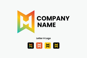 Creative Letter H logo design. 3D H Letter Design with app icon Vector eps 10