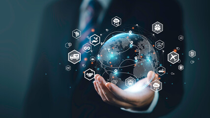 Green Logistic, Transport Management System technology clean energy, eco friendly for sustainable environment. Carbon neutral supply chain, Reduce greenhouse gas emission Economy trade, import, export