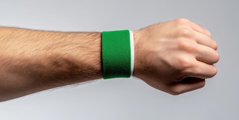 Close-up shot of an injured arm with a bandage against a white background