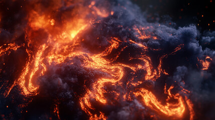 Bright Flames Undulating in a Fiery Flow