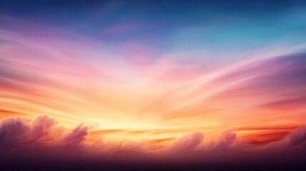 Fototapeta premium A breathtaking sunset painting the sky with vibrant hues of orange, pink, and blue, creating a serene and enchanting atmosphere.