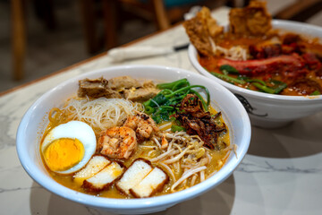 Popular Malaysia seafood noodle - Prawn Meehoon and Mee

