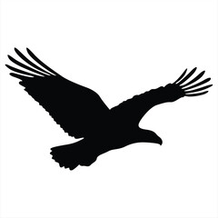 Vector graphic of eagle icon. Eagle logo. Line drawing. Great for car stickers, motorbikes, and t-shirts. Black and White.