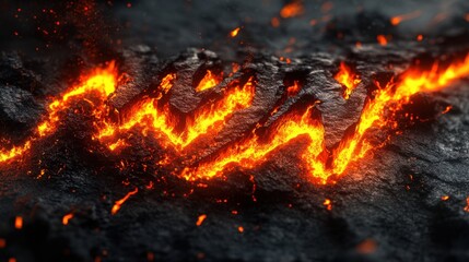 Dynamic 3D font with a liquid lava appearance, with molten, glowing textures and vibrant