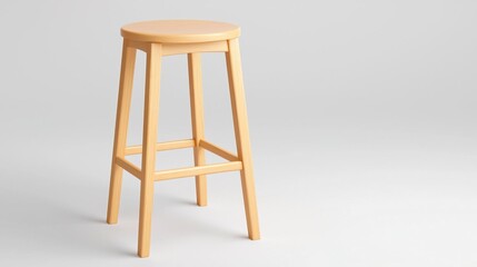 A kitchen stool on solid white background, single object