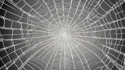 Obraz premium Intricate Spider Web Design in Black and White