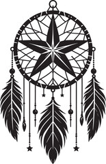 Dream catcher silhouette vector illustration isolated on a white background