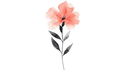 Watercolor clipart of a single snapdragon, isolate on white background