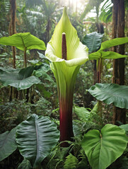 Obraz premium Rare Titan Arum Among Jungle Foliage