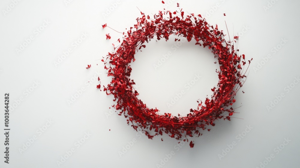 Poster a red circle with red splatters on it